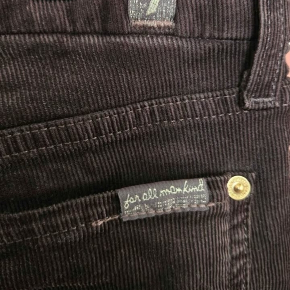 7 For All Mankind Brown Corduroy Skinny Jeans Size 28 Boho Festival Y2K Low Rise - Picture 4 of 8